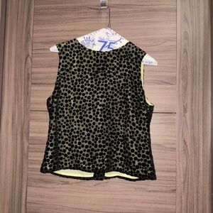 LOFT Black and Yellow Polka Dot Tank Top